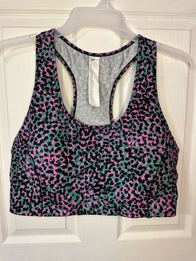 Fabletics On The Go Medium Impact Sports Bra Pink/Green Size 3X Worn Once